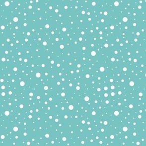 6" Random Polka Dots Turquoise and White by Audrey Jeanne