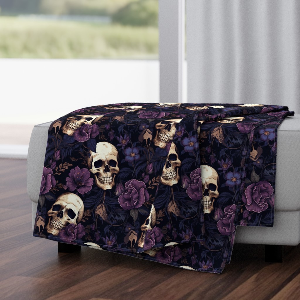 purple floral skull
