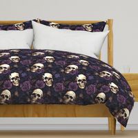 purple floral skull