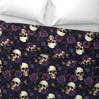 purple floral skull