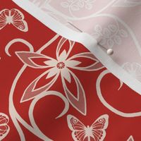 French country linens 2 blush on poppy red