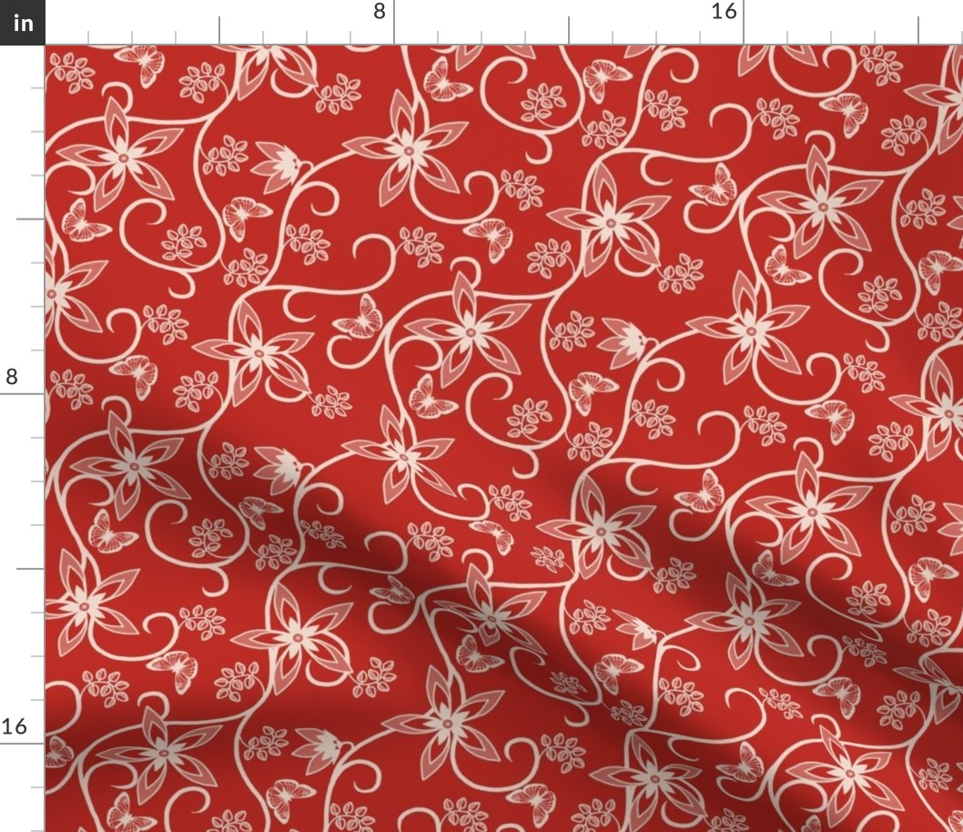 French country linens 2 blush on poppy red