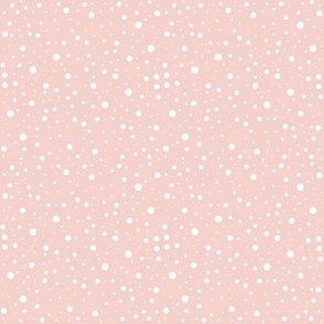 4" Random Polka Dots Dusty Pink and White by Audrey Jeanne