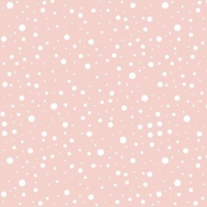 6" Random Polka Dots Dusty Pink and White by Audrey Jeanne