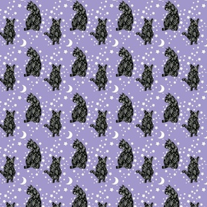 RETRO 90S HALLOWEEN MYSTICAL CATS PURPLE