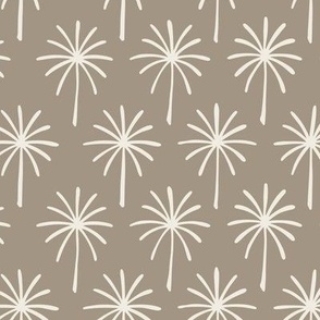 palm trees - creamy white _ khaki brown - fun tropical palms