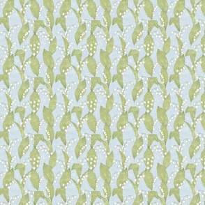Lily of the Valley Stripe on Blue Small
