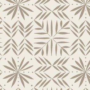 southwest geometric _ creamy white_ khaki brown 02 _ hand drawn artistic snowflake 