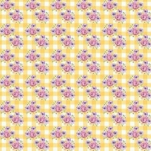 French Country Gingham Golden Buttercup 1 x 1