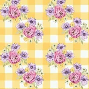 French Country Gingham Golden Buttercup 3 x 3