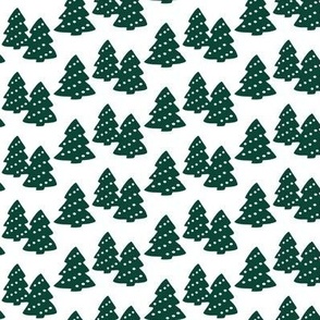 Minimalist Christmas Trees in Pine Green, White
