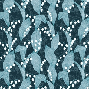 Lily of the Valley Stripe Teal Medium