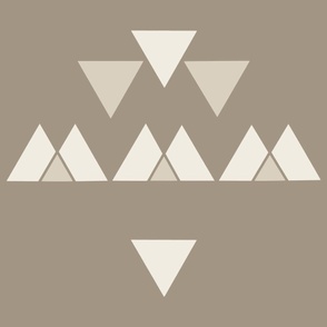 triangles 02 - bone beige _ creamy white _ khaki brown - hand drawn sparse geometric
