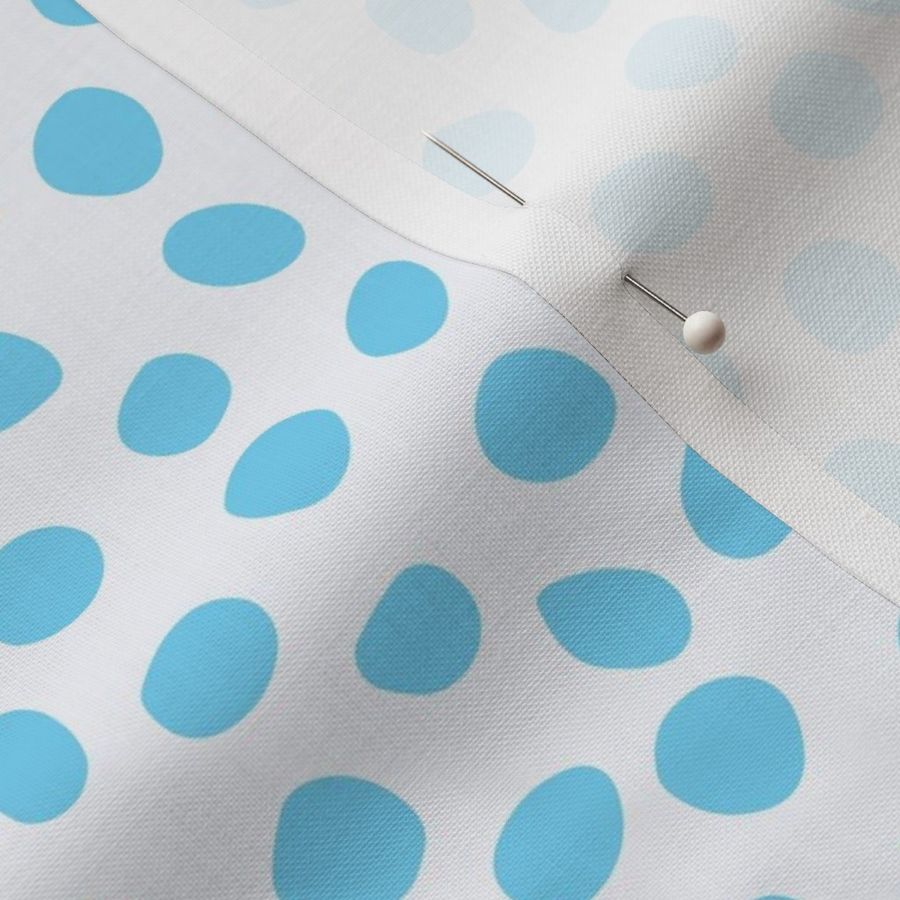 Dots or Rocks Scattered Aqua Blue and White Simple Design Large