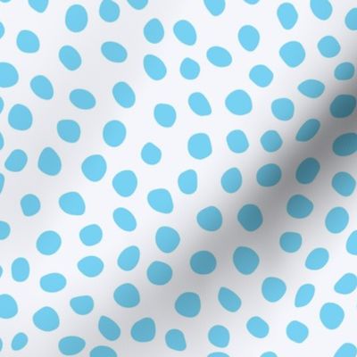 Dots or Rocks Scattered Aqua Blue and White Simple Design Large