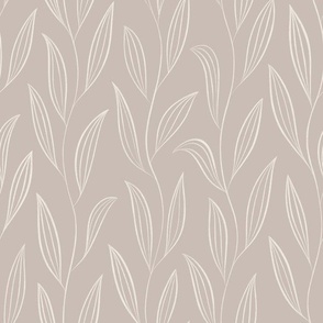 vines with leaves - creamy white_ silver rust blush 02 - botanical