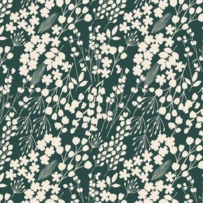 Small Timeless Pressed Flowers - Cream and Green