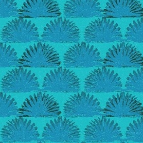 Aqua Shells Blue w mint w texture