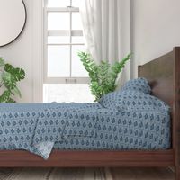 Plum Blossom Quilt - denim blue and white