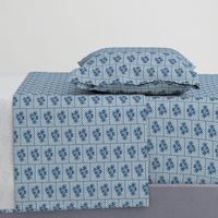 Plum Blossom Quilt - denim blue and white