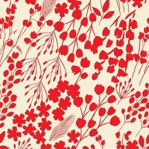 Large Timeless Pressed Flowers - Red