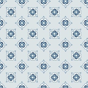 French country floral simple in Galactic Cobalt and Blue Ridge on Light Eggshell Blue-01