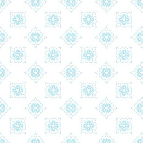 French country floral simple in Pastel Aqua Blue and White