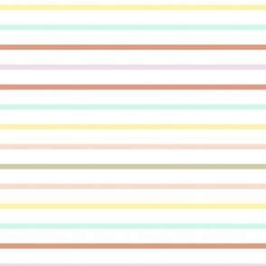 Pastel stripes, mint, pink, yellow, purple, coral, light sage small 6x6