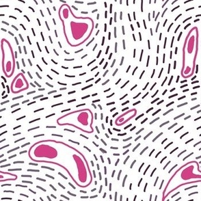 Minimalist line pattern free flow line art in pink and mauve