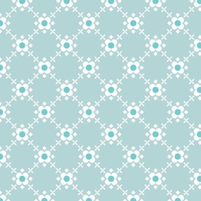 43-a-Medium-Teal blue Ditsy flower tile 