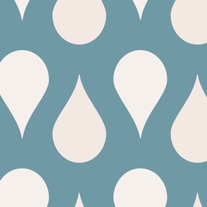 56-a-Large-Rain Drops Blue and offwhite