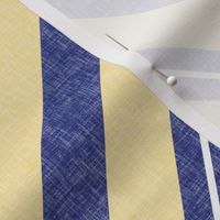 White on Texturised Prussian Blue + Buttery-cream Diagonal Stripes by Su_G_©SuSchaefer_2023