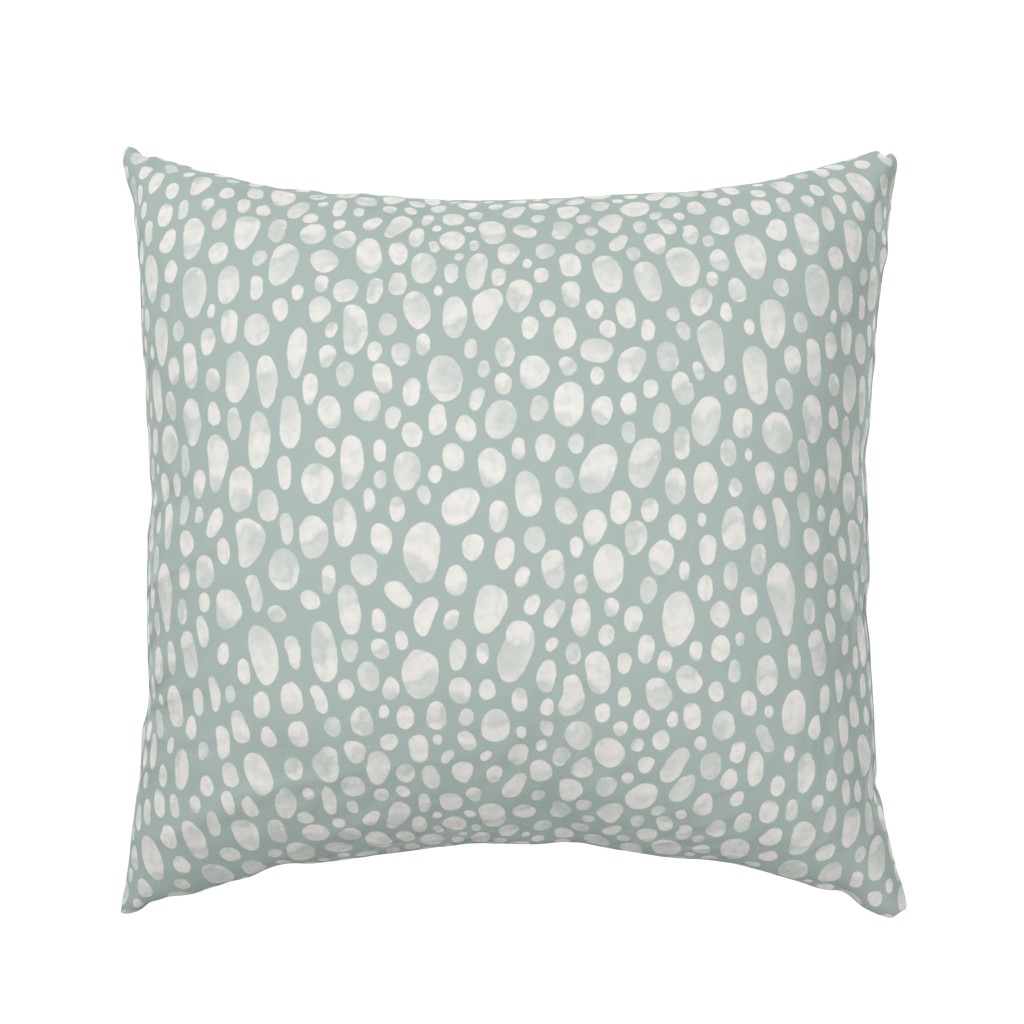 Mini // Light blue hand drawn watercolor leopard spots for quilting