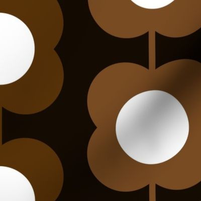 Connected Retro Flowers - Brown
