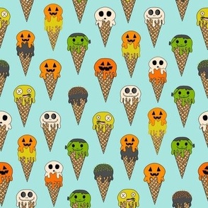 MEDIUM Spooky Halloween Ice Cream Fabric Cute Boys halloween design ice cream cones 8in