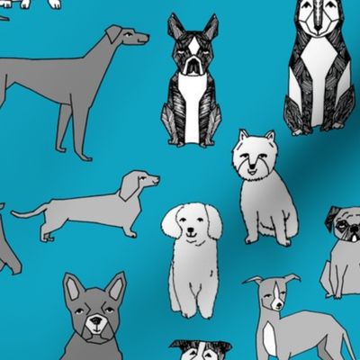 dogs wallpaper // teal dogs pets pet dog bulldog terrier cute dogs design