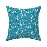 SMALL dogs wallpaper - teal and grey dog dog breeds_ happy pets design 6in