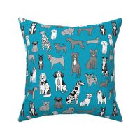 XLARGE dogs wallpaper - teal and grey dog dog breeds_ happy pets design 12in