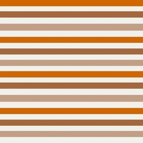 LARGE Autumn Stripe fabric - fall fabric farm stripe coordinate rust orange brown stripes 10in