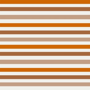 JUMBO Autumn Stripe fabric - fall fabric farm stripe coordinate rust orange brown stripes