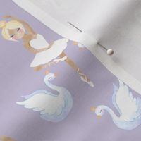 Purple ballerinas and swans design