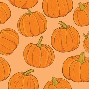 Textured Orange Halloween  Pumpkins 
