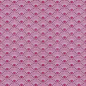 Serene Sunshine- 18 Bubble Gum- Art Deco Wallpaper- Geometric Minimalist Monochromatic Scalloped Suns- Petal Cotton Solids Coordinate- sMini- Magenta- Hot Pink- Barbiecore- Raspberry