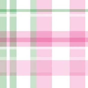 plaid pattern, checkered soft in pink and green, large