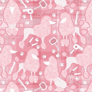 Pink Posh Poodle Grooming in Plaid • LARGE