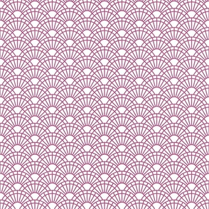 Serene Sunshine- 20 Peony on White- Art Deco Wallpaper- Geometric Minimalist Monochromatic Scalloped Suns- Petal Cotton Solids Coordinate- sMini- Magenta- Hot Pink- Barbiecore- Raspberry