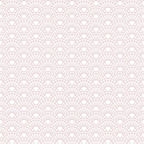Serene Sunshine- 21 Cotton Candy on White- Art Deco Wallpaper- Geometric Minimalist Monochromatic Scalloped Suns- Petal Cotton Solids Coordinate- sMini- Soft Pastel Pink- Baby Girl