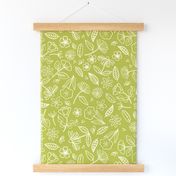 Flowers garden party one color (citrine, olive green)