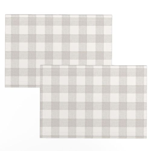 3" Crossover Plaid: Earthy Brown & Cream Linear Plaid