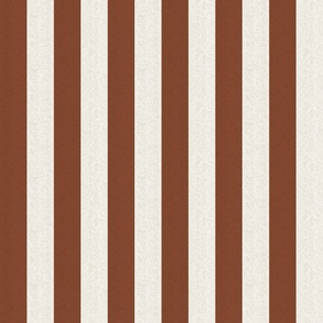 Small scale rustic stripe in earthy warm chestnut brown with a vintage linen texture 